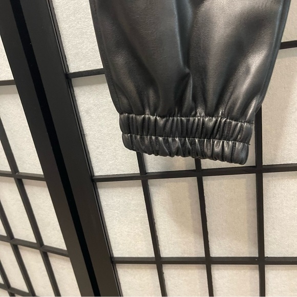 ZARA Women’s Faux Leather Black Joggers Small - Picture 3 of 8